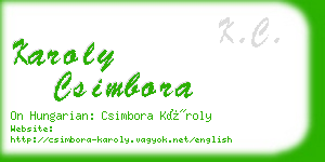karoly csimbora business card
